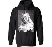Cat Queen Kitten Meow Funny Cool Men Women Unisex Top Hoodie Sweatshirt Black Size S