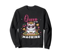 Cat Queen of The Slot Machine à sous et Joueur Amateur de Jeux de Casino Sweatshirt