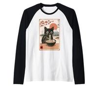 Cat Ramen Poster japonais vintage Kawaii Retro Anime Neko Manche Raglan