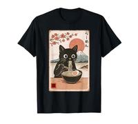 Cat Ramen Poster japonais vintage Kawaii Retro Anime Neko T-Shirt