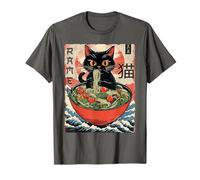 Cat Ramen Shirts Japanese Funny MensGraphic Kawaii Anime Cat T-Shirt