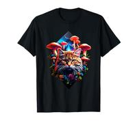 Cat Rave Chat coloré abstrait Colorful Goa Trance Musique T-Shirt