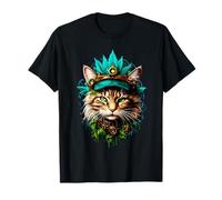 Cat Rave Chat coloré abstrait Colorful Goa Trance Musique T-Shirt