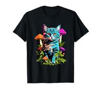 Cat Rave Chat coloré abstrait Colorful Goa Trance Musique T-Shirt