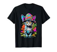 Cat Rave Chat coloré abstrait Colorful Goa Trance Musique T-Shirt