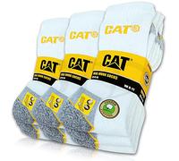 CAT REAL WORK SOCKS Lot de 9 paires de chaussettes de travail pour homme et femme Tailles au choix 35-50, 9 paires de chaussettes blanches, 43-46