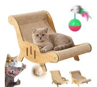 Cat Recliner Scraper Board, 2 in 1 Cat Scratching Board & Bed, Anti-Scratch Pet Wooden Lounger Chair with Sisal Pad, Pet Hammock Sofa for All Cats (A Shape - L)