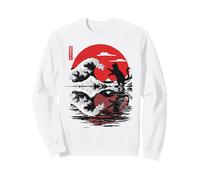 Cat Reflection The Great Wave Kanagawa Anime Japonais Nature Sweatshirt