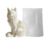 Cat Resin Mold - Kitten Silicone Mould, Clear Flexible Texture, Feline Shape Crafting Tool | 3D Sitting Kitty Sculpting Base for Dinner Table Home Room Wedding Party Decorative Ornaments Statues