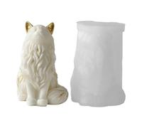 Cat Resin Mold - Pet Soap Making Block, Thick Durable Texture, Sitting Animal Clay Template | Epoxy Casting Supplies Kit For Crafting Desk Figurines Gypsum Candle Holders Tabletop