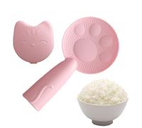 Cat Rice Scoop - Non-Stick Rice Paddle With Cat Holder | Cartoon Kitchen Riće Spoon For Cookers Self-Standing Riće Scoop With Storage Stand, Cute Cooking Utensil For Home