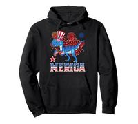 Cat Riding Dinosaur T Rex USA Patriotic Flag 4th of July Sweat à Capuche