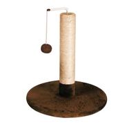 CAT&RINA Arbre à Chat Vertical Girotondo - Poteau à gratter en sisal - Structure avec Base et étagère Ronde en Peluche 40 x 43h cm - Jouet résistant avec Balle Suspendue - Couleur Beige