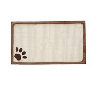CAT&RINA griffoir pour Chat Tappeto - Tapis à gratter en sisal et Peluches - Structure Plate en Fibre Naturelle 55 x 35 cm - Multicolore