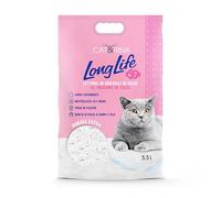CAT&RINA Long Life Litière de Silice Super Absorbante, Bactériostatique et Anallergique. Litière pour Chat sans poussière |Parfumée au Talc, 5,5 L
