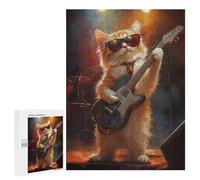 Cat Rock Star Guitar -3 Puzzle 1000 Pièces Educa Jouet en Bois Cadeau Unique Décoration Intérieure Jeu Éducatif Challenge Toy Adultes Et Enfants À Partir De 14 Ans 500 PCS