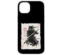 Cat Samurai Japanese Sumi-e Painting Katana Art Coque pour iPhone 14 Plus