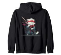 Cat Samurai Vintage Ukiyo-e Warrior Art Japonais Anime Manga Sweat à Capuche