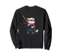 Cat Samurai Vintage Ukiyo-e Warrior Art Japonais Anime Manga Sweatshirt