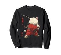 Cat Samurai Vintage Ukiyo-e Warrior Art Japonais Anime Manga Sweatshirt