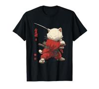 Cat Samurai Vintage Ukiyo-e Warrior Art Japonais Anime Manga T-Shirt