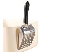 Cat Scooper Litter Box, Stainless Steel Litter Scoop, Ergonomic Long Handle Cleaning Tool, Heavy Duty Pet Waste Remover for Multi-Pet Household, Apartment, Home, Daily Maintenance