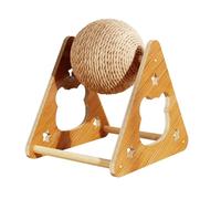 Cat Scratch Ball, Sisal Cat Toy, Natural Nail Filing Wheel, Wooden Frame Climbing Play, Apartment Use, Ideal for Kittens Medium Dogs, 11.02x9.84x6.69 inches, Brown Color, 1 Piece