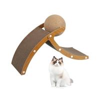 Cat Scratch Board, Cardboard Cat Scratcher - Jouet interactif avec boule en sisal | Coussin pour griffoir de chat, clips de porte, protections de meubles pour rayer les animaux d'exercice J