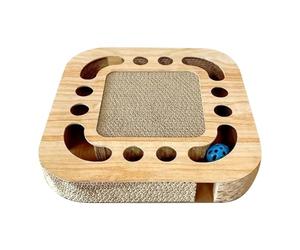 Cat Scratch Pad Interactive Tunnel Toy - Cardboard Ramp Scratch Lounge, Piste ludique | Tunnel de ondulée à Double Face avec Jouet de Piste de Balle Qui protège Le Tapis de Tapis canapé pour l