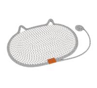 Cat Scratch Pad, Natural Cotton Rope Scratch Mat, Sturdy Flat Scratching and Lounging, Lightweight Pet Accessories for Protects Furniture from Claws, 13.78x9.84x0.39 inches
