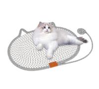 Cat Scratch Pad, Natural Cotton Rope Scratch Mat, Sturdy Flat Scratching and Lounging, Lightweight Pet Accessories for Protects Furniture from Claws, 13.78x9.84x0.39 inches