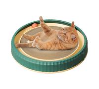 Cat Scratch Pad, Round Cardboard Cat Scratcher, 15.75x2.76 inches Non-Slip Interactive Base, 2 Toy Balls Included, for Kitten Training, Enrichment, Active Play, and Rest