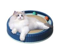 Cat Scratch Pad, Round Cardboard Cat Scratcher, with 2 Toy Ball, Non-Slip Base, Interactive Pet Supplies for Active Play, Kitten Training, Rest Enrichment, 15.75x2.76 inches