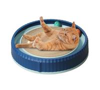 Cat Scratch Pad, Round Cardboard Scratcher, 15.75x2in Non Slip Base Design with 2 Toy Balls, Interactive Pet Supplies for Active Play, Kitten Training, Enrichment, Rest