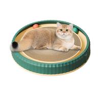 Cat Scratch Pad, Round Cardboard Scratcher, with 2 Toy Balls, Non-Slip Base, 15.75x2.76 inches, Interactive Pet Supplies, for Active Play, Kitten Training, Enrichment, Resting