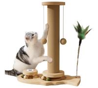 Cat Scratch Post, Cat Scratching Post Interactive Sisal Furniture with Balls & Dual Turttables & Teaser Toys Fun Toys Fun pour intérieur, 16x13 Pouces