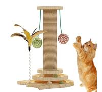 Cat Scratch Post, Sisal Cat Scratcher, Interactive Kitten Toy, Reusable Anti-Tilting Design, Encourages Exercise and Play, Beige 1-Pack, Portable Compact Ideal for Indoor Floor Use