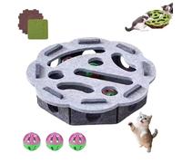 Cat Scratch Puzzle Box Plate-Forme à Rayures en Feutre avec 3 Boules de Cloche Jouet d'enrichissement Mental pour Chats intérieurs cesse gratter Les Meubles et favorise Le Jeu Flower Shape B