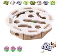 Cat Scratch Puzzle Enrichment Box, Cat Nail File Enrichment Box, Cats Nail File Scratcher with Bell for Indoor Cats Scratching Hunting Mental Felt Maze Box (White-Flower-Shaped)