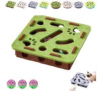 Cat Scratch Puzzle Enrichment Box, Cat Nail File Enrichment Box, Cats Nail File Scratcher with Bell for Indoor Cats Scratching Hunting Mental Felt Maze Box (Green-Square)