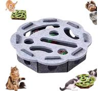 Cat Scratch Puzzle Enrichment Box, Cat Nail File Enrichment Box, Interactive Nail File Scratch with 3 Bell Balls (Random Color), for Indoor Cats Scratching and Hunting (Gray,Flower-Shaped)