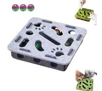 Cat Scratch Puzzle Enrichment Box, Cat Nail File Enrichment Box with Bell Ball for Indoor Cats Self Play, Self Play Fun Exercise (Gray)