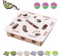 Cat Scratch Puzzle Enrichment Box,Cats Nail File Scratcher,Cat Puzzle Felt Maze Toys with Bell for Indoor Self Play,Scratching and Hunting Fun (White, Square)