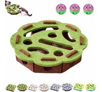 Cat Scratch Puzzle Enrichment Box,Cats Nail File Scratcher,Cat Puzzle Felt Maze Toys with Bell for Indoor Self Play,Scratching and Hunting Fun (Green, Flower-Shaped)