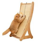 Cat Scratcher - 65x32.5x28cm Scratching Board For Indoor Cats, Wood And Sisal Scratch Pad For Cats, Interactive Cat Toys, Indoor Scratching Board With Mouse Toy For Home Living Room Pets Kittens Corne