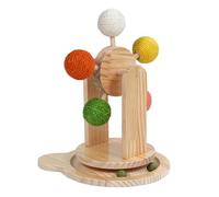 Cat Scratcher, Balles Sisal Balles Base en Bois Tenue Interactive Scratching Jouet avec Piste à Rouleaux pour Chatons Intérieurs