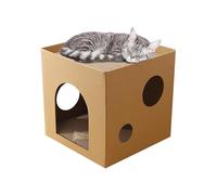 Cat Scratcher Box - salon en carton ondulé robuste pour les chats intérieurs | Tampon à gratter réversible, protège les meubles, les chats écologiques écologiques, le repos confortable et l'aire de je