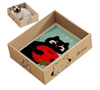 Cat Scratcher, Corrugate Board, Indoor Pet Toy, Anti-Scratch, Corrugated Paper Solution for Kitten Claw Grinding Health Maintenance and Boredom Relief, 14.96x12.6x5.12 inches