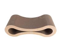 Cat Scratcher Lounge, Corrugated Cat Scratching Pad, Extra Thick Ergonomic Cardboard Bed with Reversible Design for Cats to Scratch and Rest, Five - Layer Durable Construction Prot (Grain de Bois