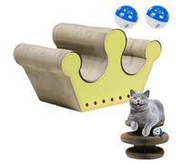 Cat Scratcher, Magnetic Corrugated Cat Scratch Board with Rolling Ball, Multi-Functional Kitten Scratching Bed for Climbing, Furniture Protection, Resting in Corners, Indoor Outdoor Use